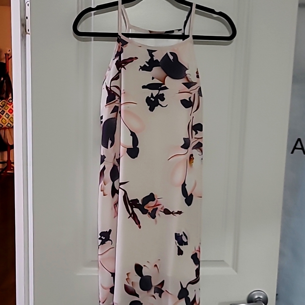 White dress with floral print